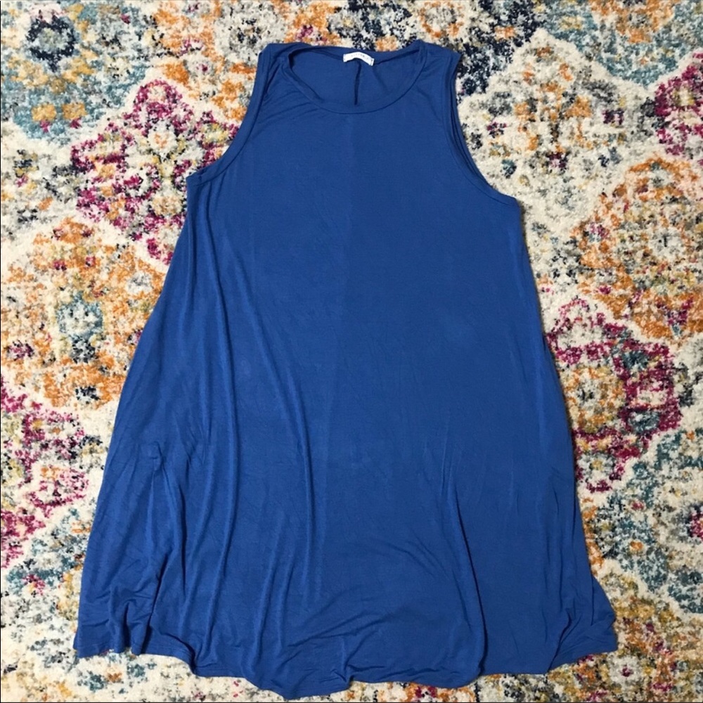 Reborn J Blue Tank Top Flowy Swing Dress